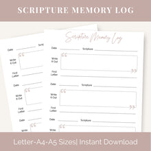 Load image into Gallery viewer, Scripture Memory Log