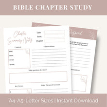 Load image into Gallery viewer, Bible Chapter Study Journal Template