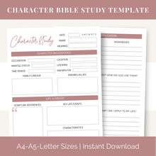 Load image into Gallery viewer, Bible Character Study Worksheet