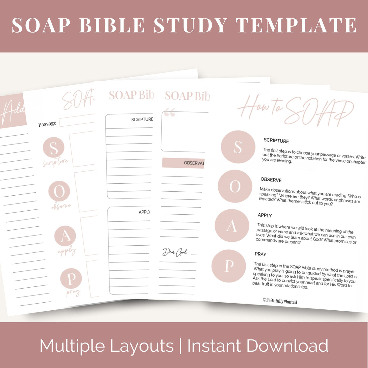 SOAP Bible Study Template | Instant Download – Faithfully Planted