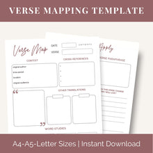 Load image into Gallery viewer, Verse Mapping Journal Template