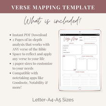 Load image into Gallery viewer, Verse Mapping Journal Template