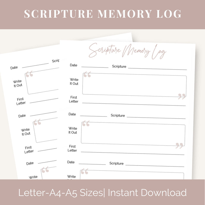 Scripture Memory Log