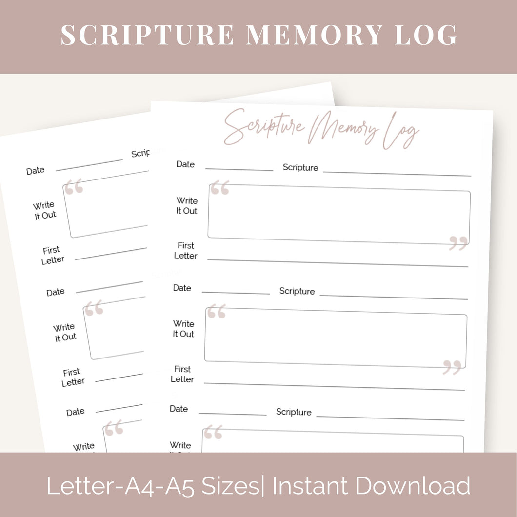Scripture Memory Log
