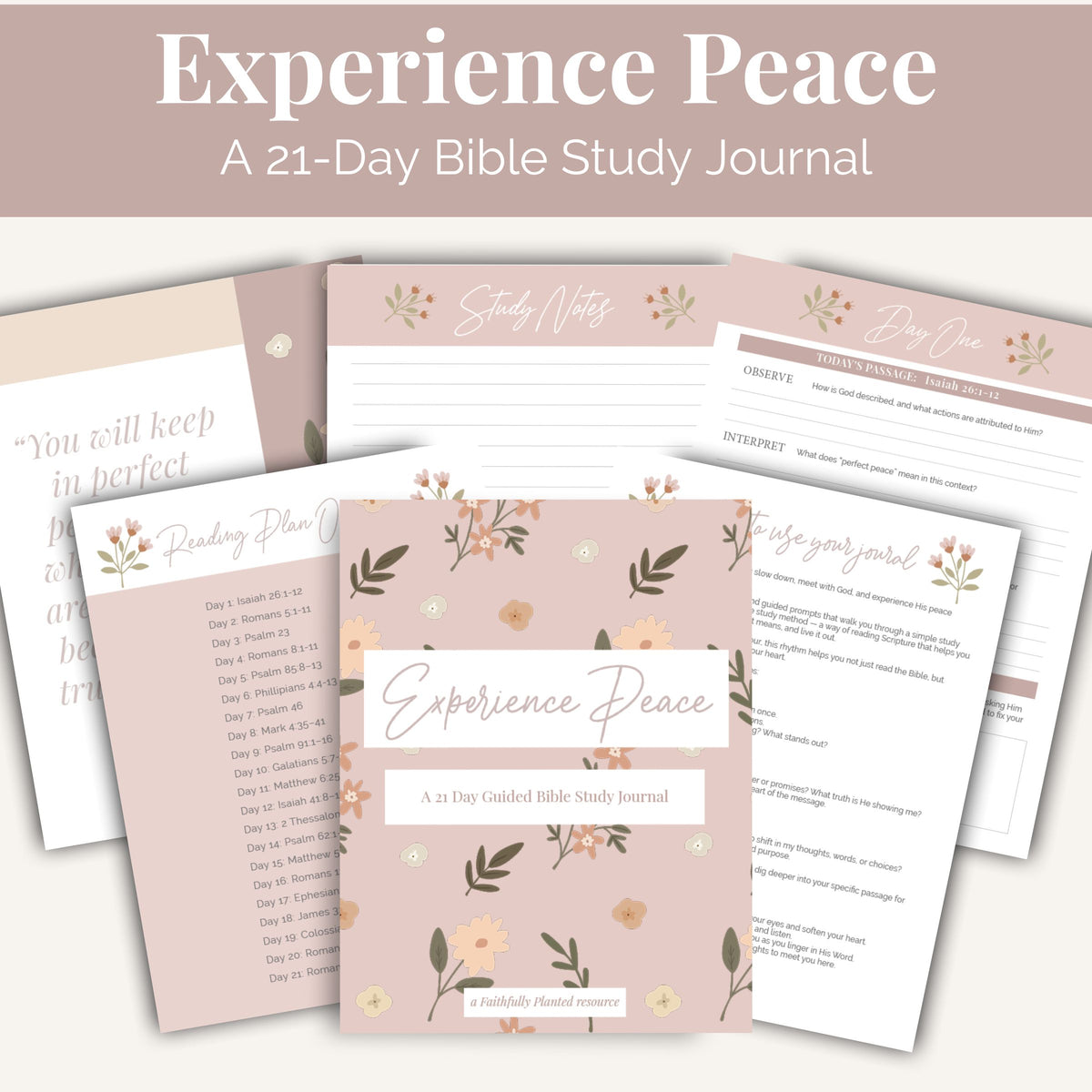 Experience Peace: A 21-Day Bible Study Journal – Faithfully Planted