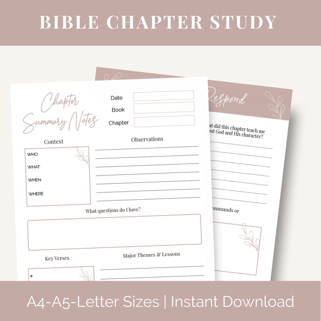 Bible Chapter Study Journal Template