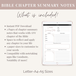 Bible Chapter Study Journal Template
