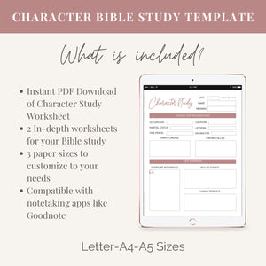 Bible Character Study Worksheet