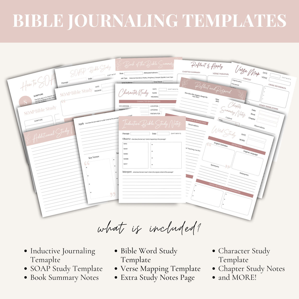 Bible Study Templates Bundle PDF | Instant Digital Download ...