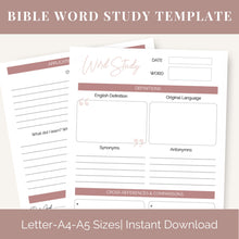 Load image into Gallery viewer, Bible Word Study Journal