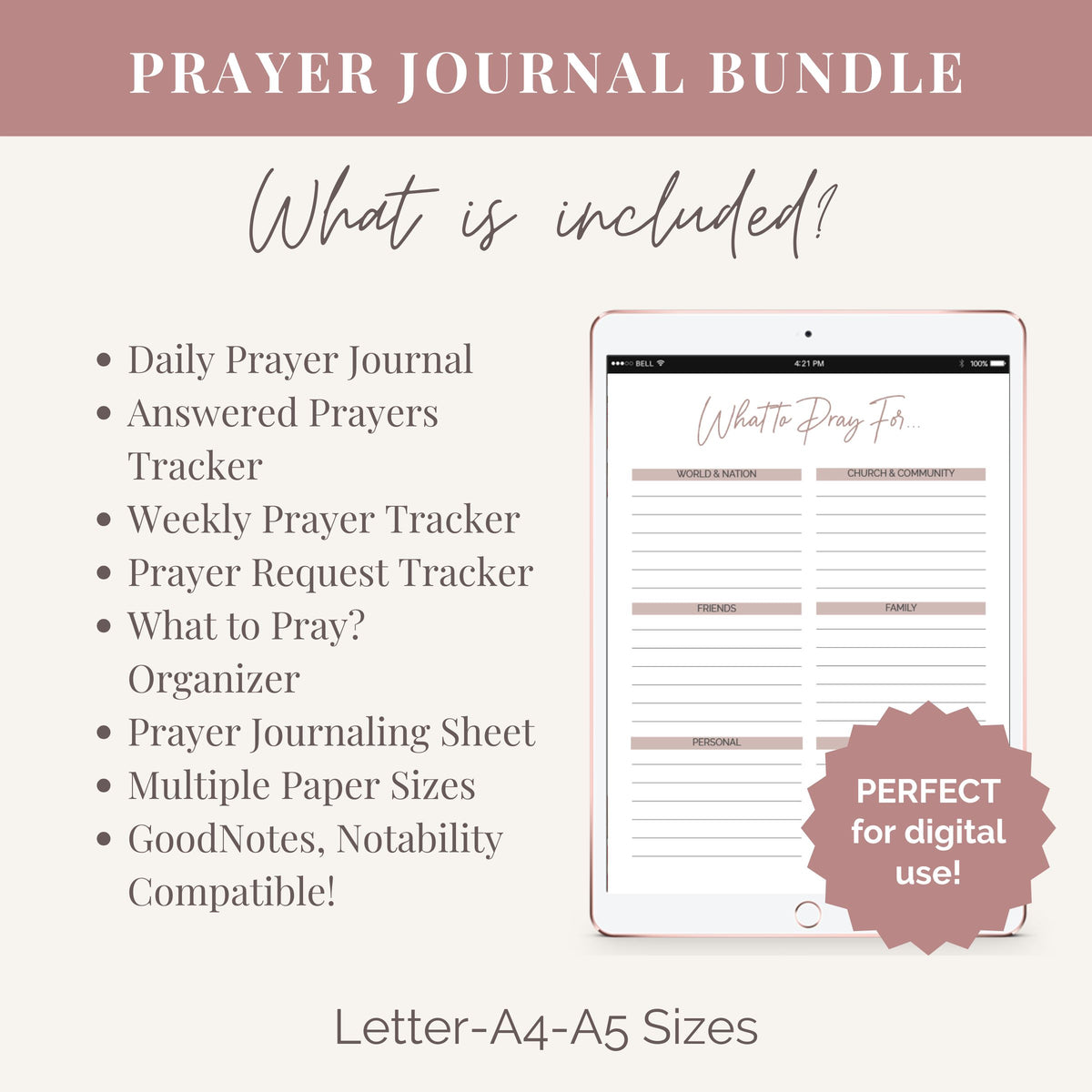 Prayer Journal Bundle | Instant Download – Faithfully Planted