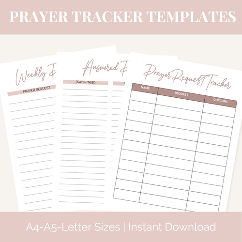 Prayer Tracker Journal Templates