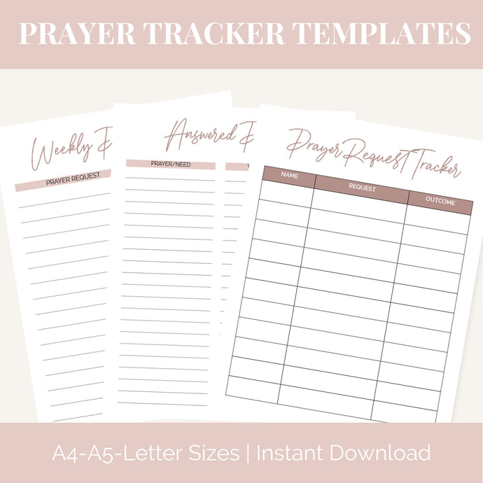 Prayer Tracker Journal Templates