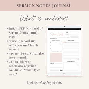 Sermon Notes Journal Template